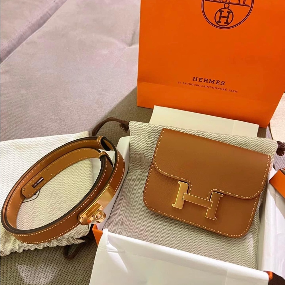 SOLD Hermes Kelly belt with Constance slim